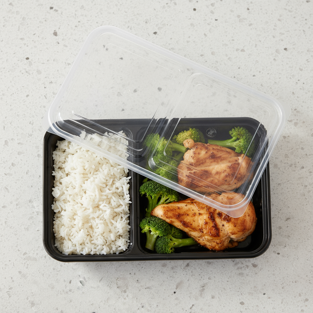 16-OZ 2-Compartment Meal Prep Containers - 50-Pack