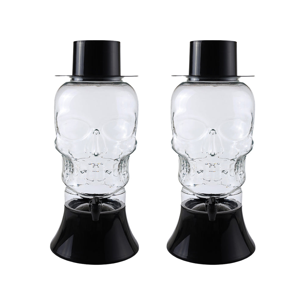 3 gallon glass water dispenser 3 Gallon Skull Beverage Dispenser Pack 2