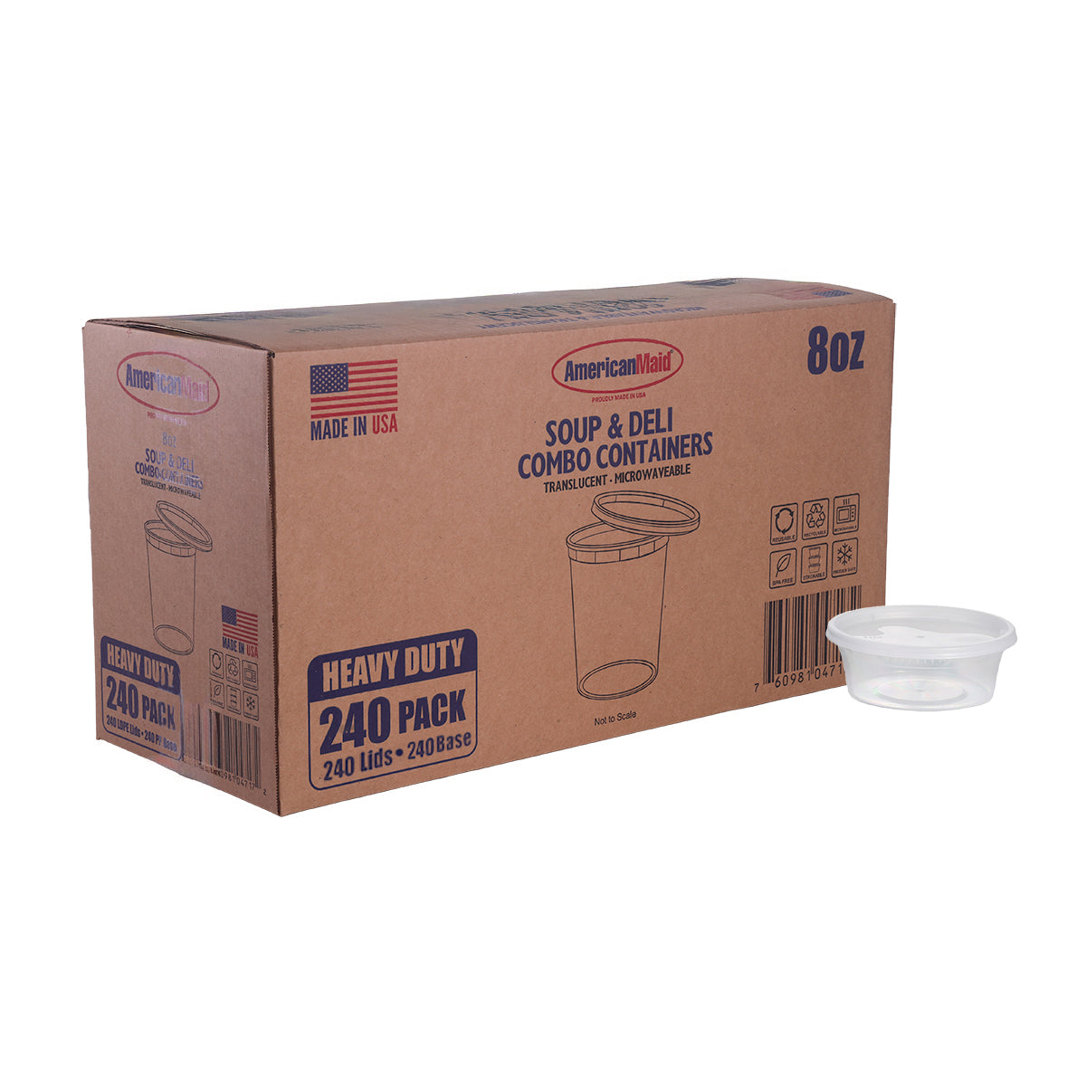 240-Pack 8 OZ Deli Containers with Lids