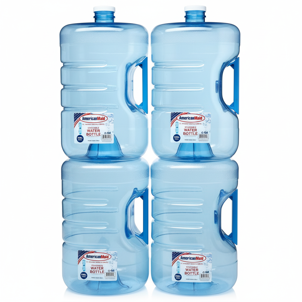 4-Pack 3 Gallon Square Water Bottle