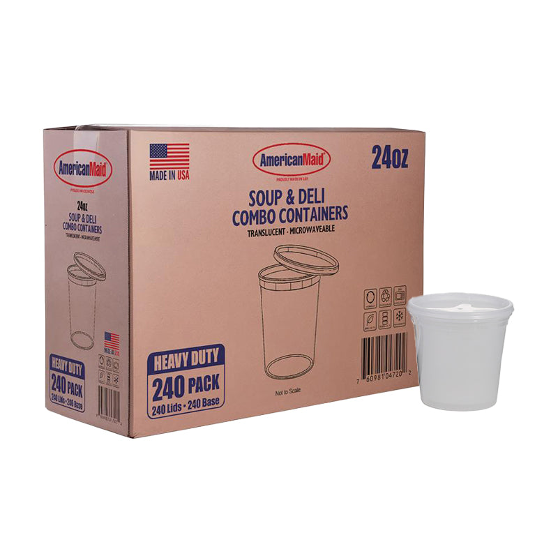 240-Pack 24 OZ Deli Containers with Lids