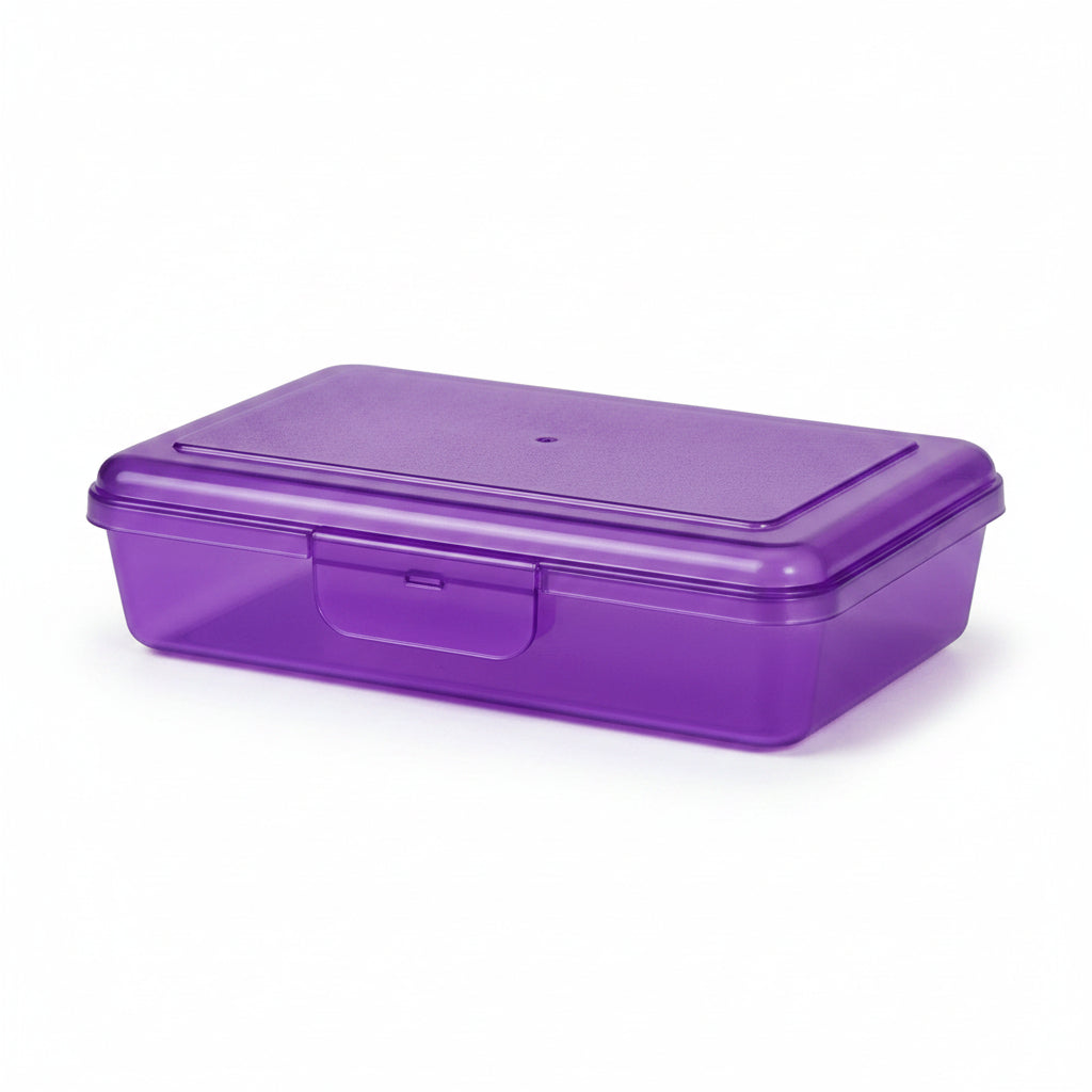 12-Pack Pencil Box with Attached Snap Lid
