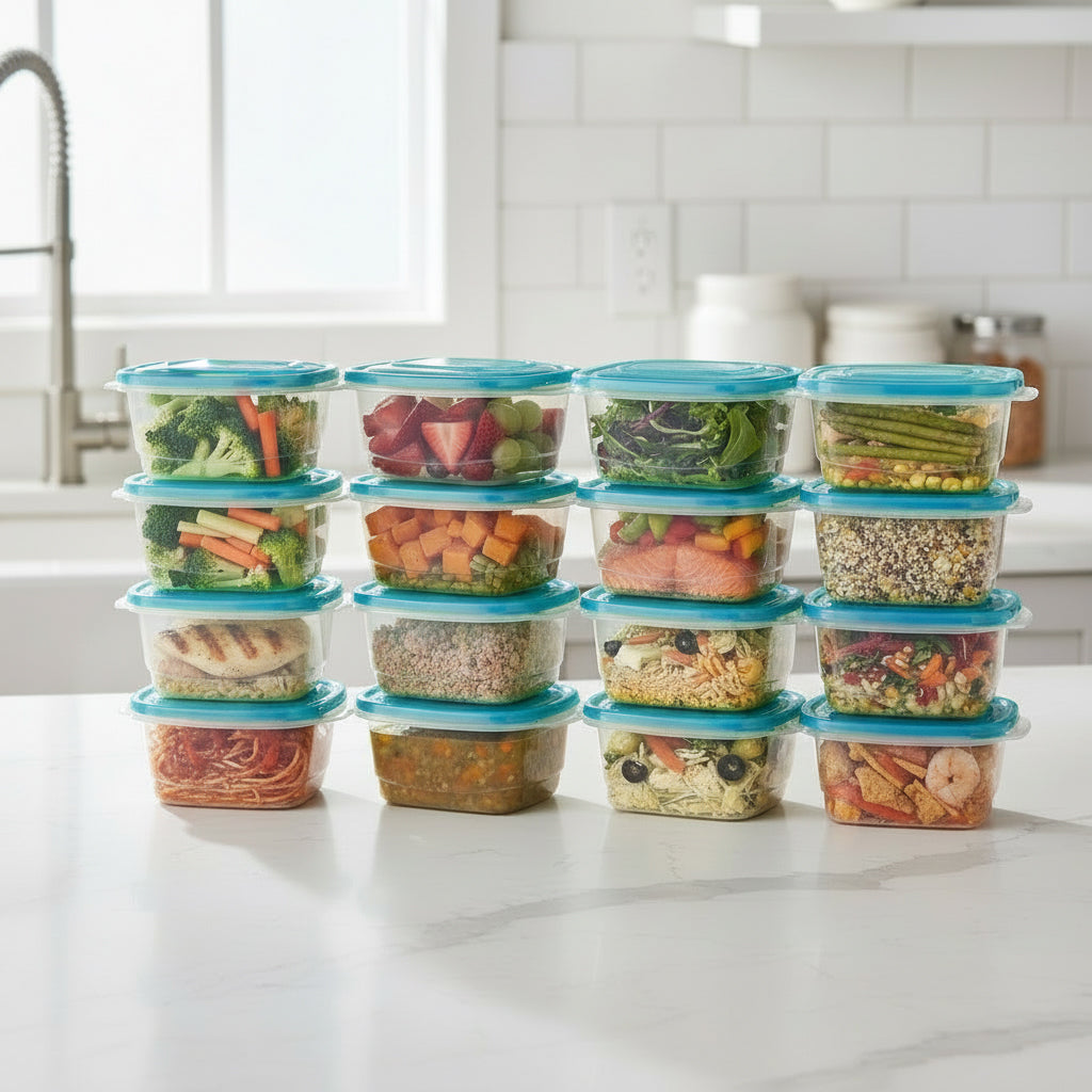16-Pack 3 Cup Rectangular Food Storage Containers