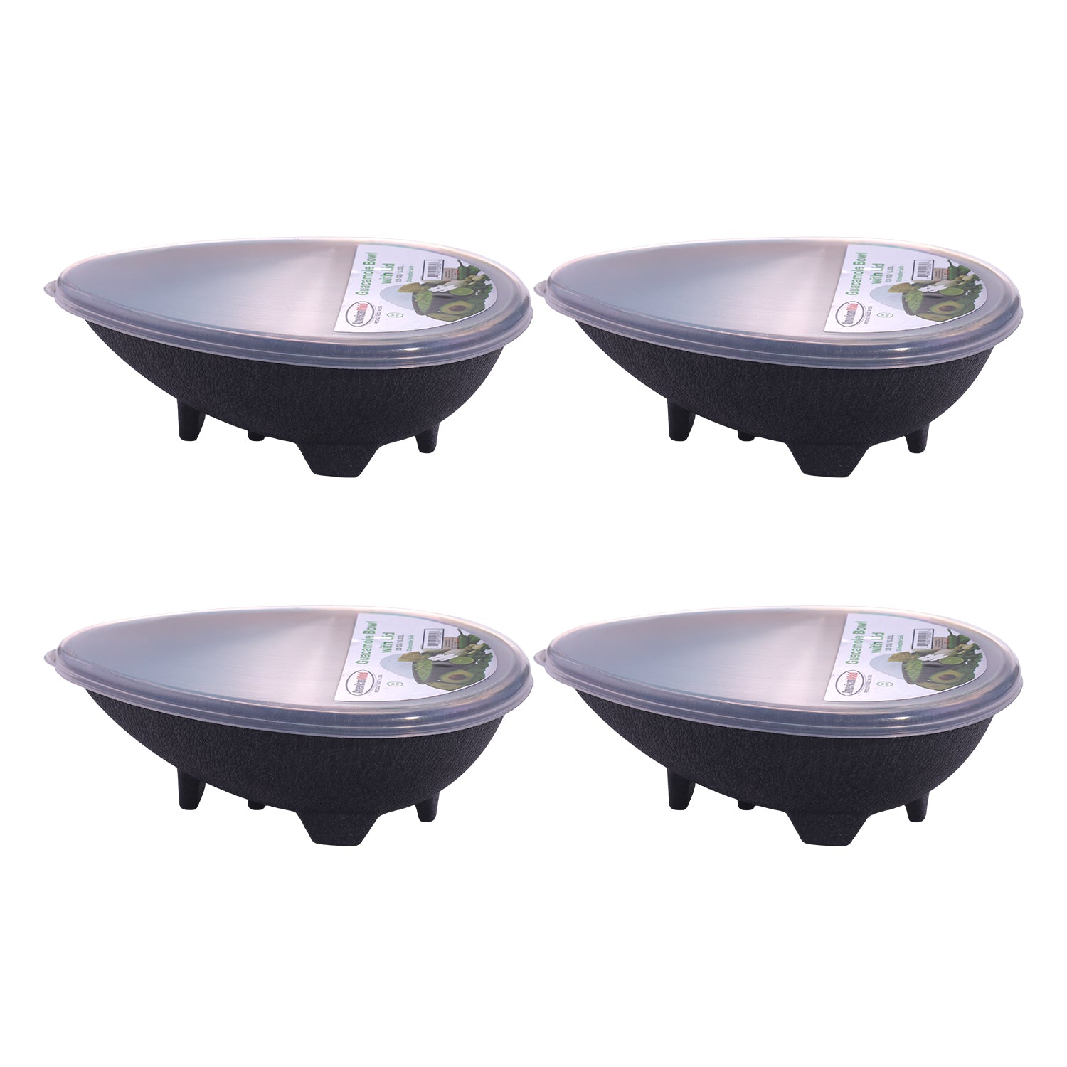 4-Pack Medium Guacamole Bowls with Lids - (30 OZ/ 0.8L)