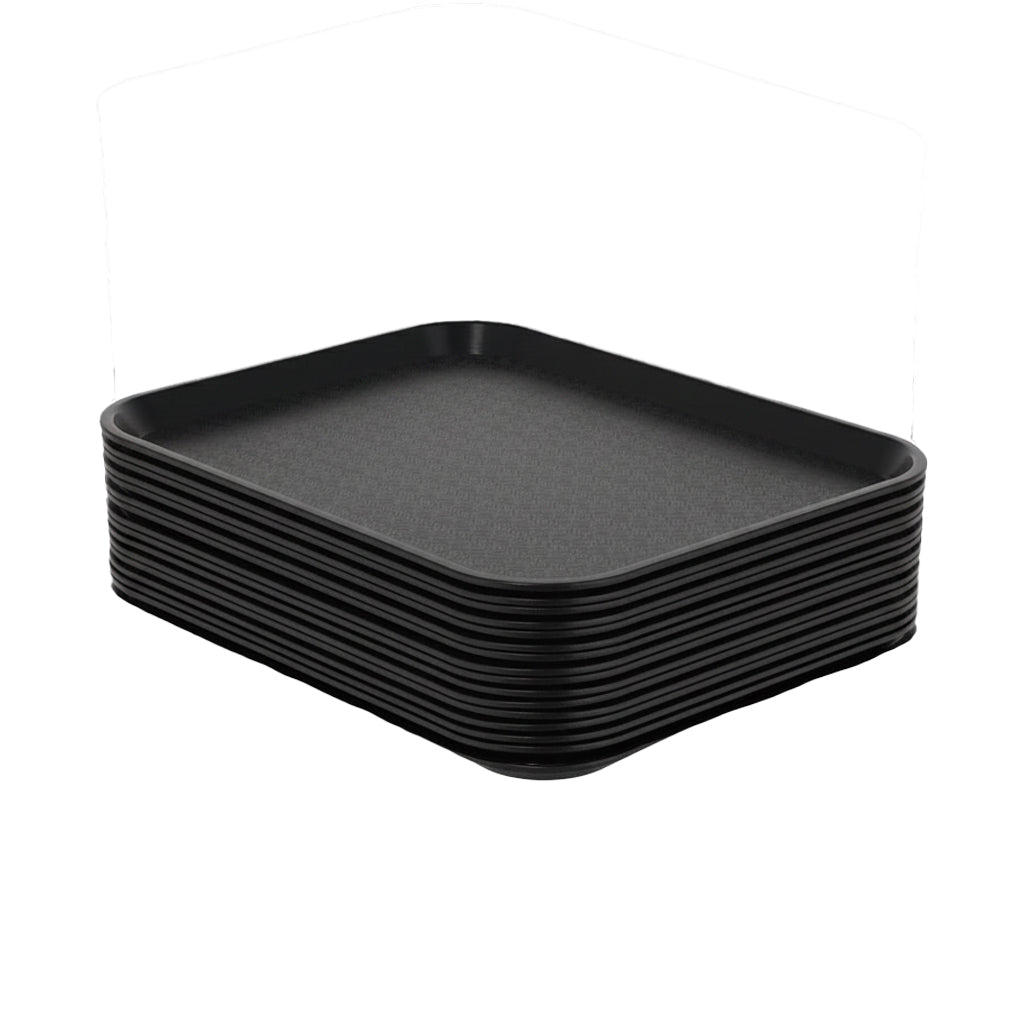 12-Pack Small Plastic Serving Trays – 11" x 14"