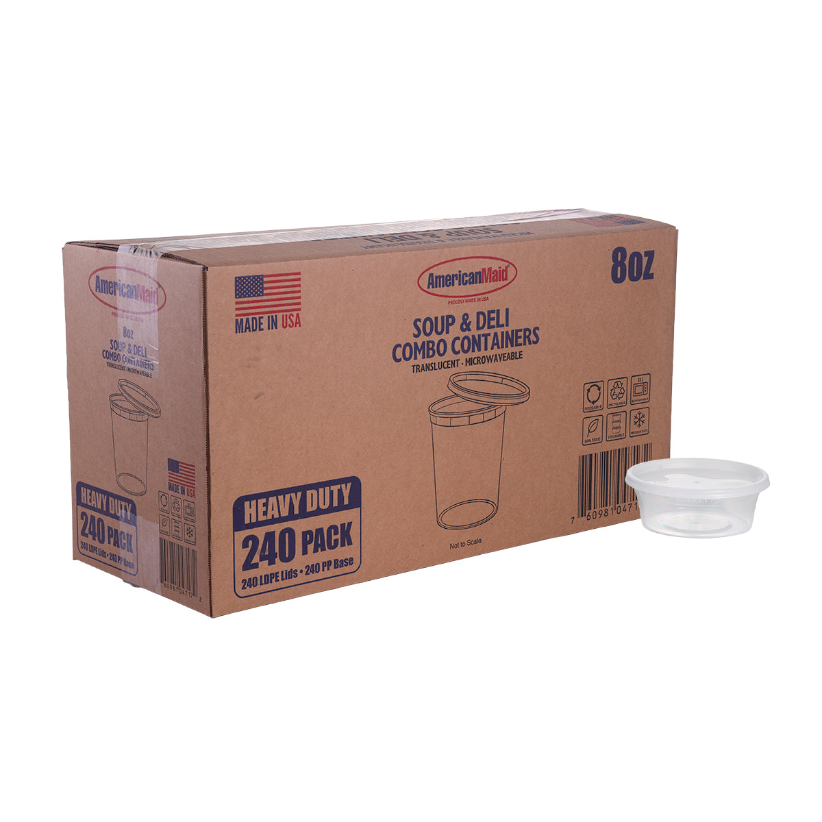 240-Pack 8 OZ Deli Containers with Lids