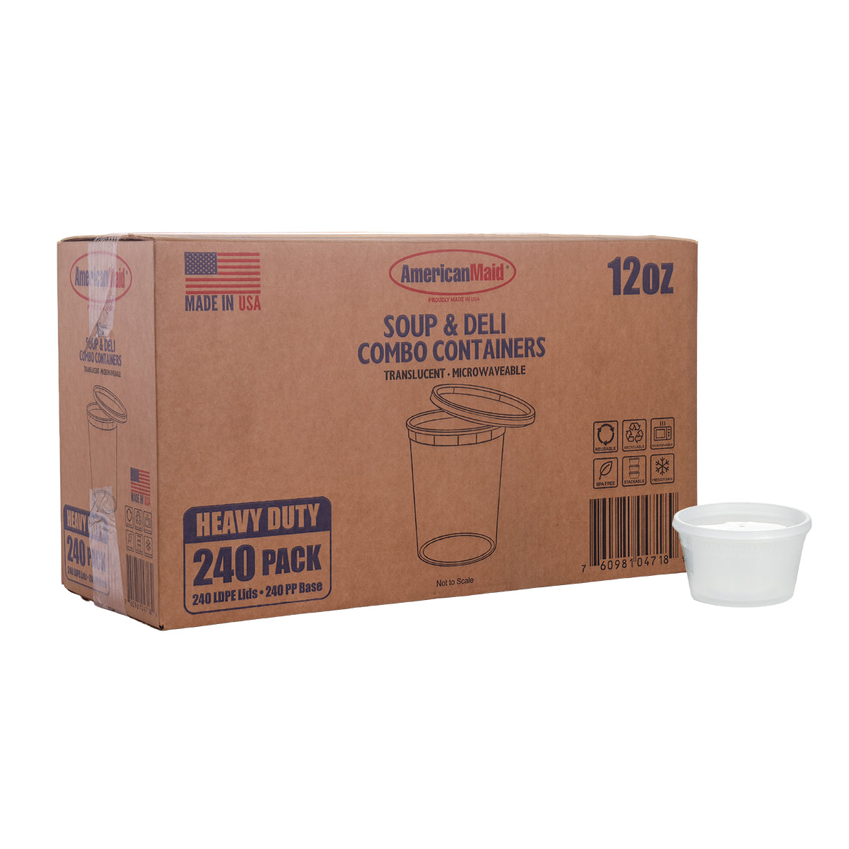 240-Pack 12 OZ Deli Containers with Lids
