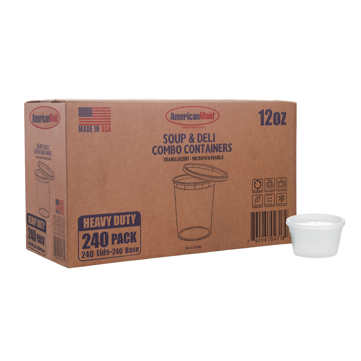 240-Pack 12 OZ Deli Containers with Lids