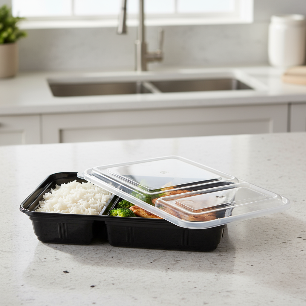 24-OZ 2-Compartment Meal Prep Containers - 50-Pack