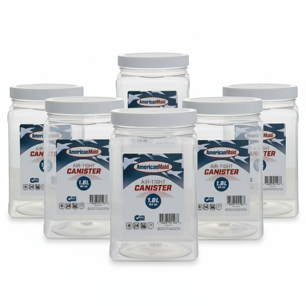6-Pack 64 OZ Canisters with Lids