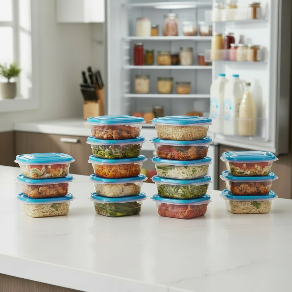 2.7-Cup Square Plastic Food Storage Containers (16-Count)