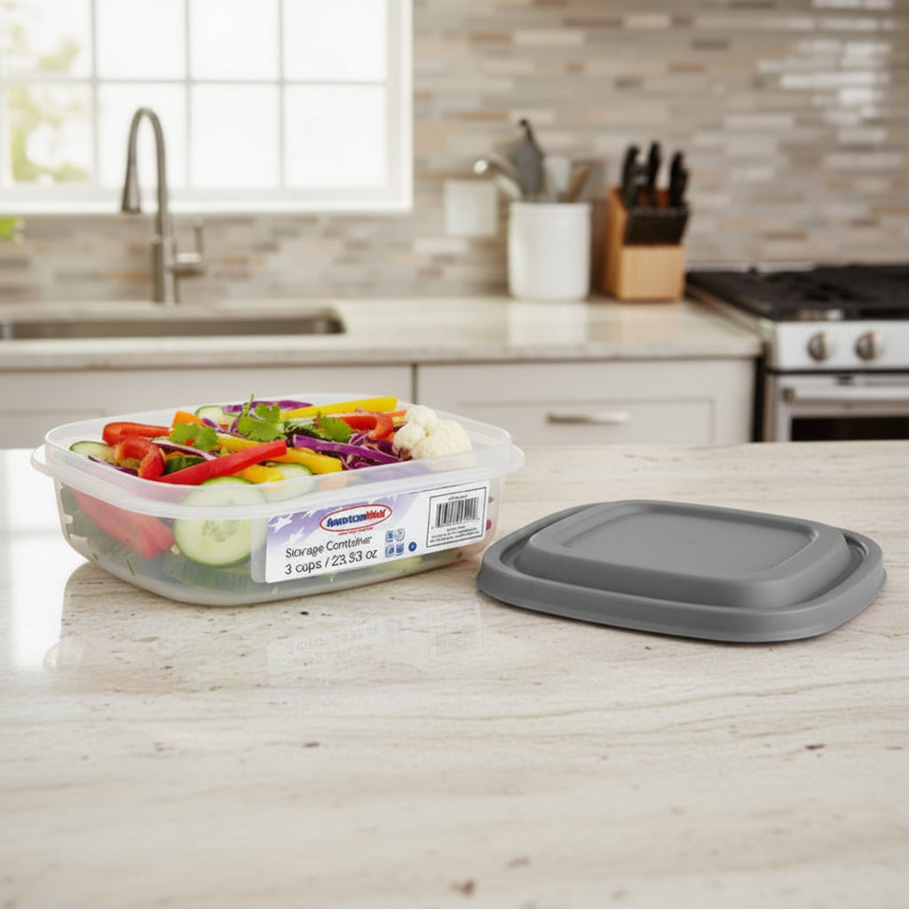 8-Pack 3-Cup Square Storage Container
