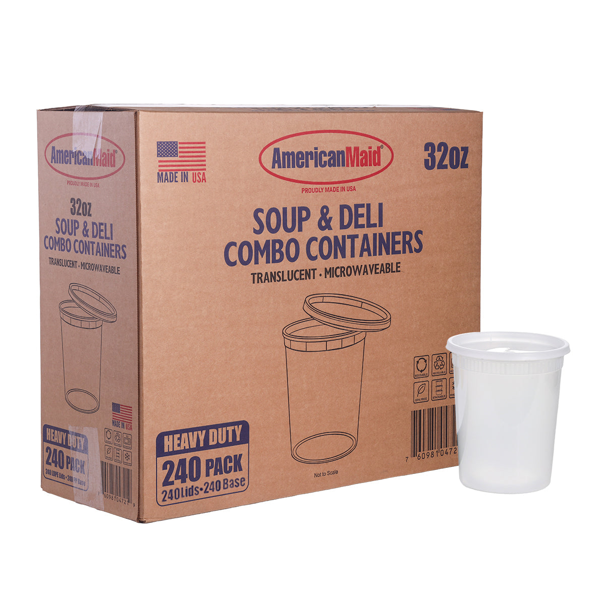 240-Pack 32 OZ Deli Containers with Lids