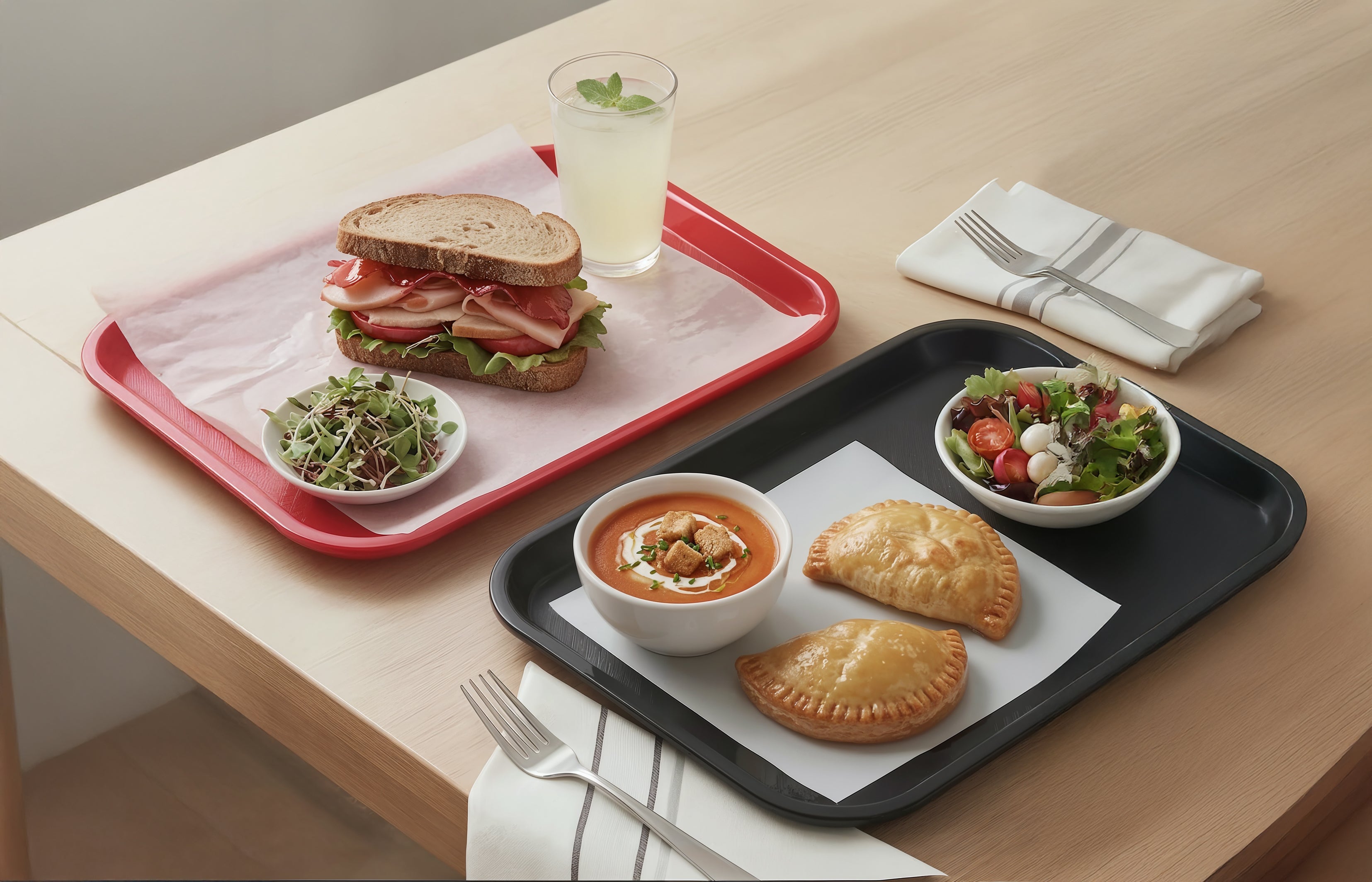 12-Pack Large Plastic Serving Trays - 14" x 18"